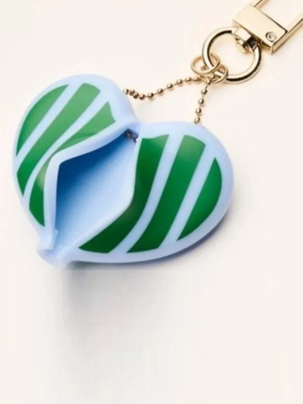 NWT Kate Spade x Target green blue striped heart clip on coin purse